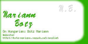 mariann botz business card